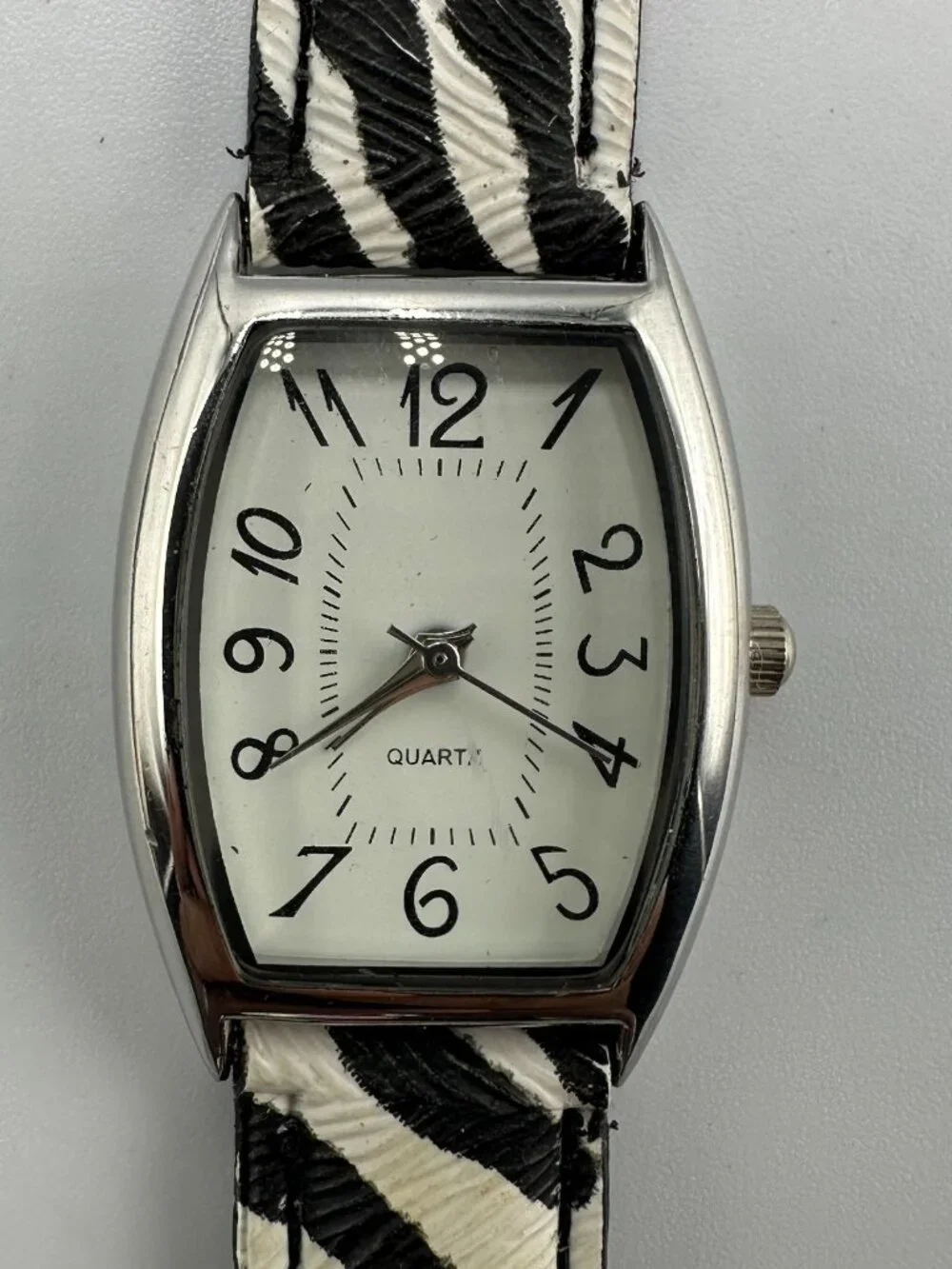 3/$30 Zebra Watch Women Animal Print Black White Faux Leather Band 8”
